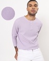 Shop Men's Lilac Waffle Henley T-shirt-Front