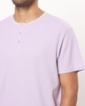 Shop Men's Lilac Waffle Henley T-shirt
