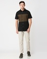 Shop Men's Black & Olive Color Block Shirt