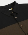 Shop Men's Black & Olive Color Block Shirt