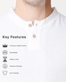 Shop Men's White Linen Henley Neck Relaxed Fit Casual T-shirt