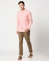 Shop Men's Linen Mandarin Collar Pocket Full Sleeves Shirt