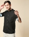 Shop Men's Linen Mandarin Collar Pocket Full Sleeves Shirt-Front
