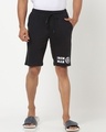 Shop Men's Black Iron Man Typography Lounge Shorts-Front
