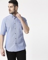 Shop Men's Lt Blue Slim Fit Casual Oxford Shirt-Front