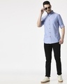 Shop Men's Lt Blue Slim Fit Casual Oxford Shirt
