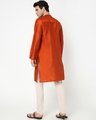 Shop Men's Orange Mandarin Collar Relaxed Fit Festive Long Kurta-Design
