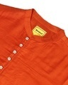 Shop Men's Orange Mandarin Collar Relaxed Fit Festive Long Kurta