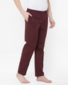 Shop Men's Maroon All Over Printed Cotton Lounge Pants-Full