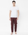Shop Men's Maroon All Over Printed Cotton Lounge Pants
