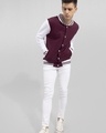 Shop Men's Maroon & White Hawkins Color Block Varsity Jacket