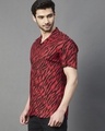 Shop Men's Maroon Animal Printed Slim Fit Shirt-Full