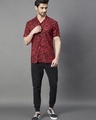 Shop Men's Maroon Animal Printed Slim Fit Shirt