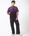 Shop Men's Wine Plum Purple Batman Graphic Printed Oversized Ombre Acid Wash T-shirt