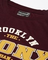 Shop Men's Maroon Brooklyn Typography Oversized T-shirt