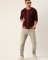Shop Men's Maroon Color Block 
Jacket-Design