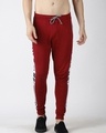 Shop Men's Maroon Color Block Joggers-Front