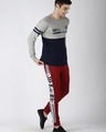 Shop Men's Maroon Color Block Joggers