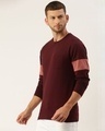 Shop Men's Maroon Color Block Slim Fit T-shirt-Design