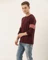 Shop Men's Maroon Color Block Slim Fit T-shirt-Full