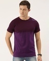 Shop Men's Maroon Colourblocked T-shirt-Front