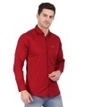 Shop Men's Maroon Cotton Jersey Slim Fit Shirt-Full