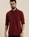 Shop Men's Maroon Cotton Shirt-Front