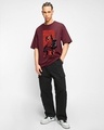 Shop Men's Maroon Deadpool Reloaded Graphic Printed Oversized T-shirt
