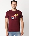Shop Men's Maroon Dexter & Didi Cotton T-shirt-Front