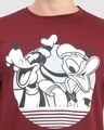 Shop Men's Maroon Donald & Goofy Graphic Printed T-shirt-Full