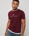 Shop Men's Maroon Essentials Typography T-shirt-Front