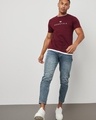 Shop Men's Maroon Essentials Typography T-shirt-Full