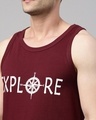 Shop Men's Maroon Explore Typography Vest
