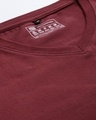 Shop Men's Maroon Full Sleeve V Neck T-shirt-Full