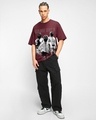 Shop Men's Maroon Game Over Graphic Printed Oversized T-shirt