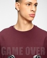 Shop Men's Maroon Game Over Graphic Printed Oversized T-shirt