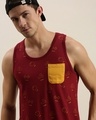 Shop Men's Maroon Graphic Print Tank Top-Full