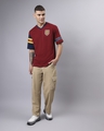 Shop Men's Maroon Gryffindor Logo Graphic Printed Oversized T-shirt-Full