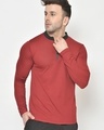 Shop Men's Maroon Henley T-shirt-Front