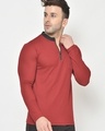 Shop Men's Maroon Henley T-shirt-Design