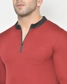 Shop Men's Maroon Henley T-shirt