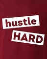 Shop Men's Maroon Hustle Hard Typography T-shirt-Full