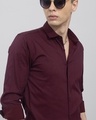 Shop Men's Maroon Minimal Striped Slim Fit Shirt