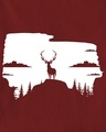 Shop Men's Maroon Mountain Deer Graphic Printed T-shirt-Full