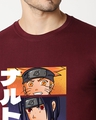 Shop Men's Maroon Naruto & Sasuke Graphic Printed Cotton T-shirt