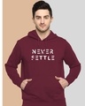 Shop Men's Maroon Never Settle Typography Hoodie-Front