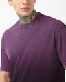 Shop Men's Plum Purple Oversized Ombre Acid Wash T-shirt