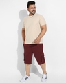 Shop Men's Maroon Oversized Plus Size Cargo Shorts-Design
