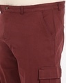 Shop Men's Maroon Oversized Plus Size Cargo Shorts-Full