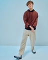 Shop Men's Brown Oversized Plus Size Hoodies-Full